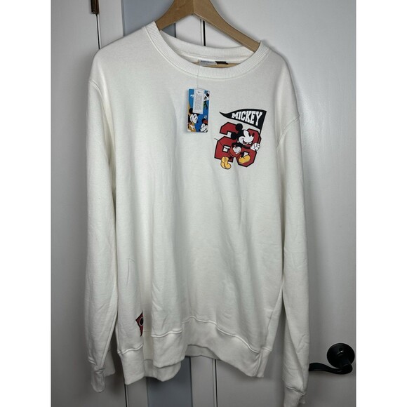 Disney Mickey and Friends Graphic Print Pullover Sweatshirt Unisex Large White - Picture 1 of 8